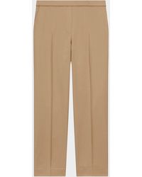 Theory - Treeca Virgin Wool Flannel Cropped Pull-On Pants - Lyst