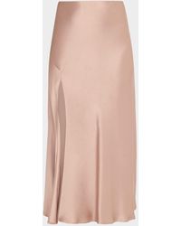 LAPOINTE - Satin Bias Slit Midi Skirt - Lyst
