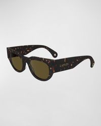 Lanvin - Signature Rounded Acetate Cat-Eye Sunglasses - Lyst