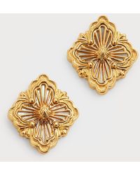 Buccellati - Opera Tulle Small Button Earrings In Mother-of-pearl And 18k Yellow Gold - Lyst