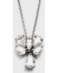 Zydo - 18k White Gold Pendant Necklace With Pear And Marquise Diamonds - Lyst