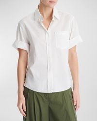 Twp - Bad Habit Short-Sleeve Stretch Cotton Button-Front Shirt - Lyst