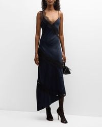 A.L.C. - Soleil Satin Lace Asymmetric Maxi Dress - Lyst