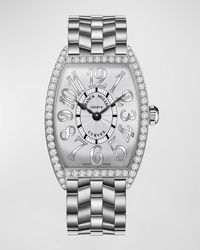 Franck Muller - Stainless Steel Cintree Curvex Diamond Watch With Bracelet Strap - Lyst