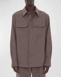 Helmut Lang - Wool-Blend Military Shirt - Lyst