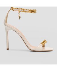 Tom Ford - Leather Chain Ankle-Strap Stiletto Sandals - Lyst