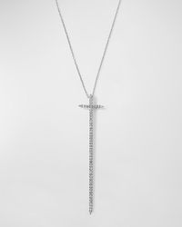 Roberto Coin - 16-18" White Gold Elongated Cross Pendant Necklace - Lyst