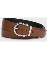 Ferragamo - Reversible Leather Gancio-Buckle Belt - Lyst