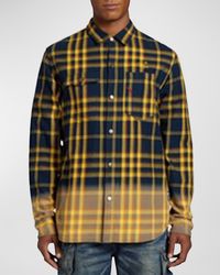 PRPS - Sill Faded Plaid Snap-Front Shirt - Lyst