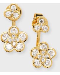 Lisa Nik - 18k Yellow Gold Cluster Diamond Flower Earring Jackets - Lyst