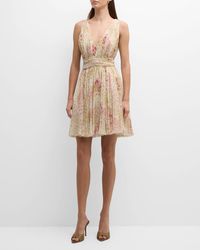 Giambattista Valli - Floral-Print Sleeveless Silk Georgette Mini Dress - Lyst