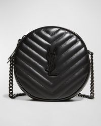 Saint Laurent Ysl Round Raffia Crossbody Bag in Metallic | Lyst