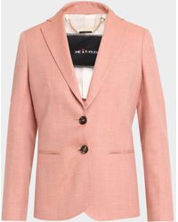 Kiton - Herringbone Wool Single-Breasted Jacket - Lyst