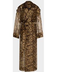 LAPOINTE - Print Organza Double-Breasted Trench Coat - Lyst