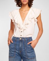 Ramy Brook - Lettie Ruffle Button-Front Blouse - Lyst