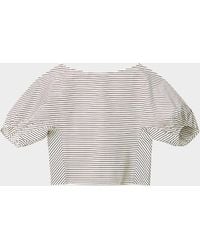 STAUD - Didi Striped Puff-Sleeve Top - Lyst