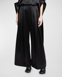 JW Anderson - Double-pleated Wide-leg Satin Trousers - Lyst