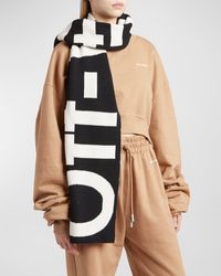 Off-White c/o Virgil Abloh - Logo Ribbed Wool-Cotton Scarf - Lyst