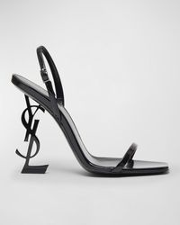 Saint Laurent - Opyum Ysl Logo-Heel Sandals With Hardware - Lyst
