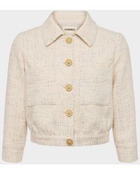 L'Agence - Jia Cropped Tweed Jacket - Lyst