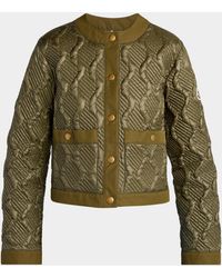 Moncler - Libellule Geometric Quilted Short Down Jacket - Lyst
