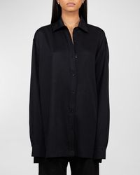 Leset - Yoko Oversized Button-Front Shirt - Lyst