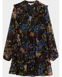 Veronica Beard - Justine Floral Silk Mini Dress - Lyst