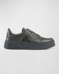 Gucci - Chunky B Leather And Canvas Low-top Trainers - Lyst