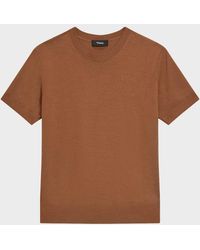 Theory - Regal Merino Wool Short-Sleeve Crew T-Shirt - Lyst