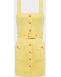 L'Agence - Midy Button-Front Mini Dress - Lyst