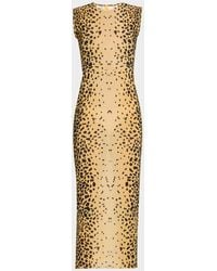 Alex Perry - Power Mesh Sleeveless Midi Dress - Lyst