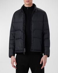 Bugatchi - Quilted Bomber Jacket With Stowaway Hood - Lyst