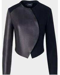 Akris - Hynora Wool And Leather Asymmetric Jacket - Lyst