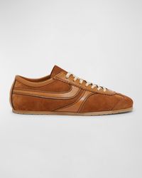 Dries Van Noten - Mixed Leather Retro Runner Sneakers - Lyst