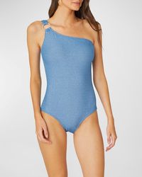 Shoshanna - Ring One-Shoulder One-Piece Swimsuit - Lyst