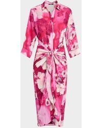Emanuel Ungaro - Imani Floral-Print Midi Wrap Dress - Lyst