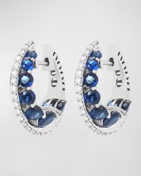 Miseno - Procida 18k White Gold Earrings With White Diamonds And Blue Sapphires - Lyst