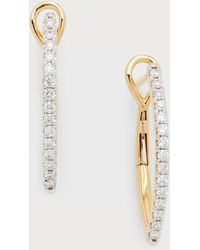 Frederic Sage - 18k Yellow Gold Small Half Diamond Polished Inside Marquise Earrings - Lyst