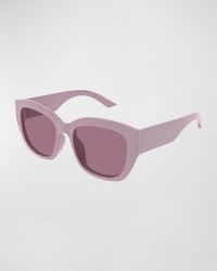 Alexander McQueen - Logo Acetate Butterfly Sunglasses - Lyst