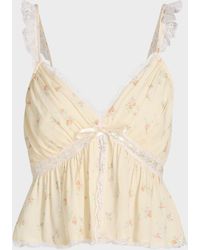 LoveShackFancy - Nicoleta Floral Laced Top - Lyst