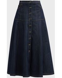 Cinq À Sept - Veena Denim Midi Skirt - Lyst