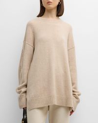 Max Mara - Vicini Cable-Knit Sleeve Oversized Cashmere Sweater - Lyst