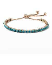 Fern Freeman Jewelry - Rose Gold 3.5mm Turquoise Evil Eye Bracelet With Black Diamonds - Lyst