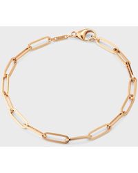 Lisa Nik - 18k Rose Gold Paper Clip Link Bracelet - Lyst