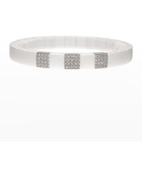 ’ROBERTO DEMEGLIO - And Ceramic Scacco Stretch Bracelet With Three Diamond Section - Lyst