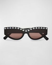 Lele Sadoughi - Catalina Pearly Acetate Cat-Eye Sunglasses - Lyst