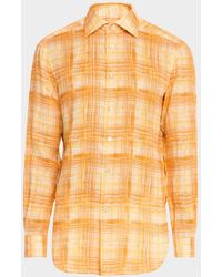Kiton - Cotton Plaid Casual Button-Down Shirt - Lyst