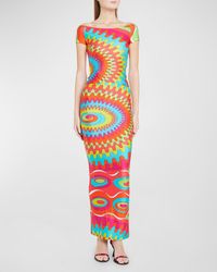 Emilio Pucci - Abstract-Print Off-The-Shoulder Cap-Sleeve Top - Lyst