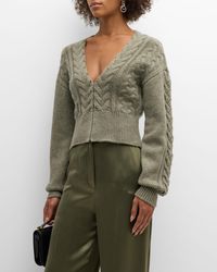 NAADAM - Cropped Cable-Knit Wool-Cashmere Cardigan - Lyst
