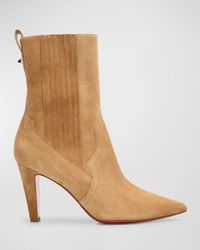 Christian Louboutin - Suede Stiletto Sole Chelsea Booties - Lyst